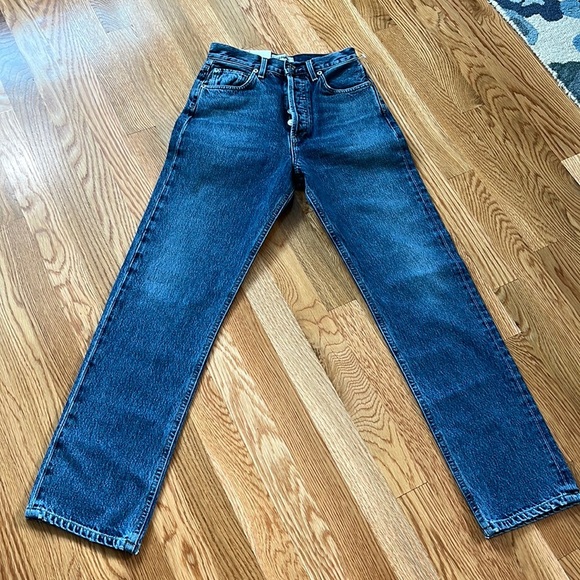 NWT AGolde 90’sPinch Waist High Rise Straight Size 24 - Picture 11 of 17